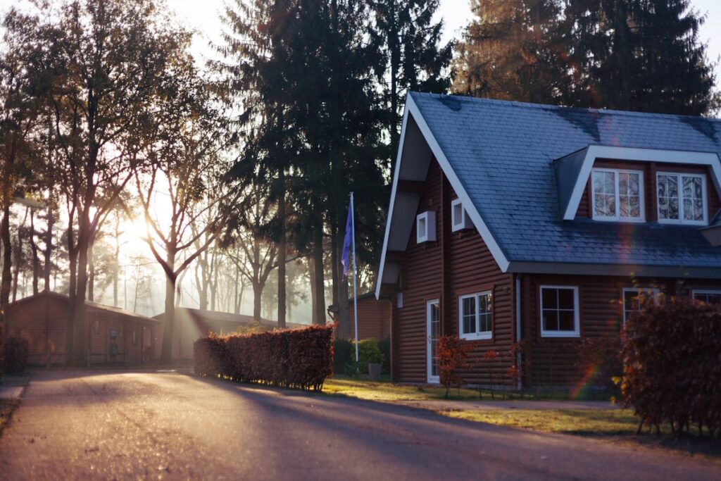 Rows of homes in a friendly neighbourhood